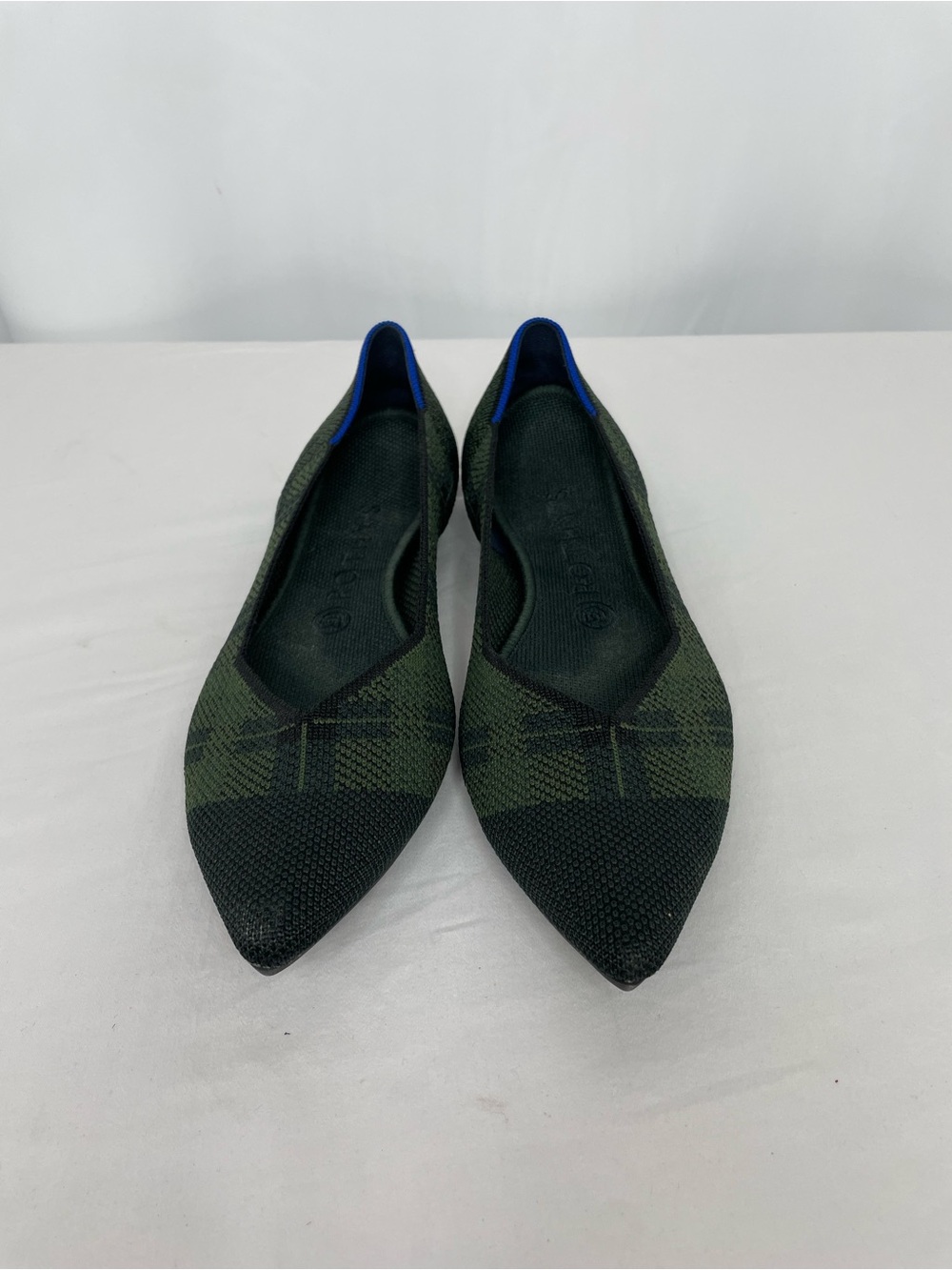 Rothy’s The Point Racer Green Plaid Check Flats Women’s 9.5
